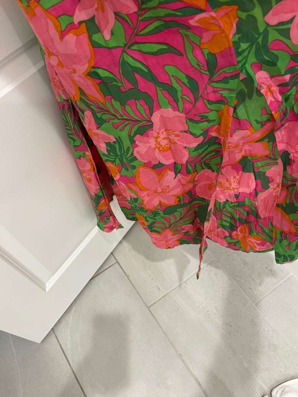 Tropical Floral Strapless Maxi Dress in Pink & Green-Tiare Hawaii-NWT - Picture 8 of 11
